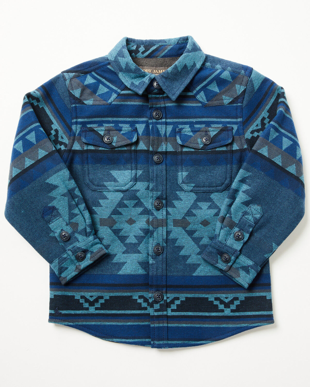 Image #1 - Cody James Toddler Boys' Rosewell Southwestern Print Button-Down Flannel Shirt Jacket, Blue, hi-res