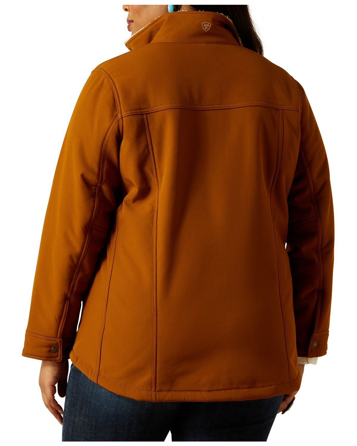 Image #2 - Ariat Women's Berber Back Barn Softshell Jacket - Plus, Chestnut, hi-res