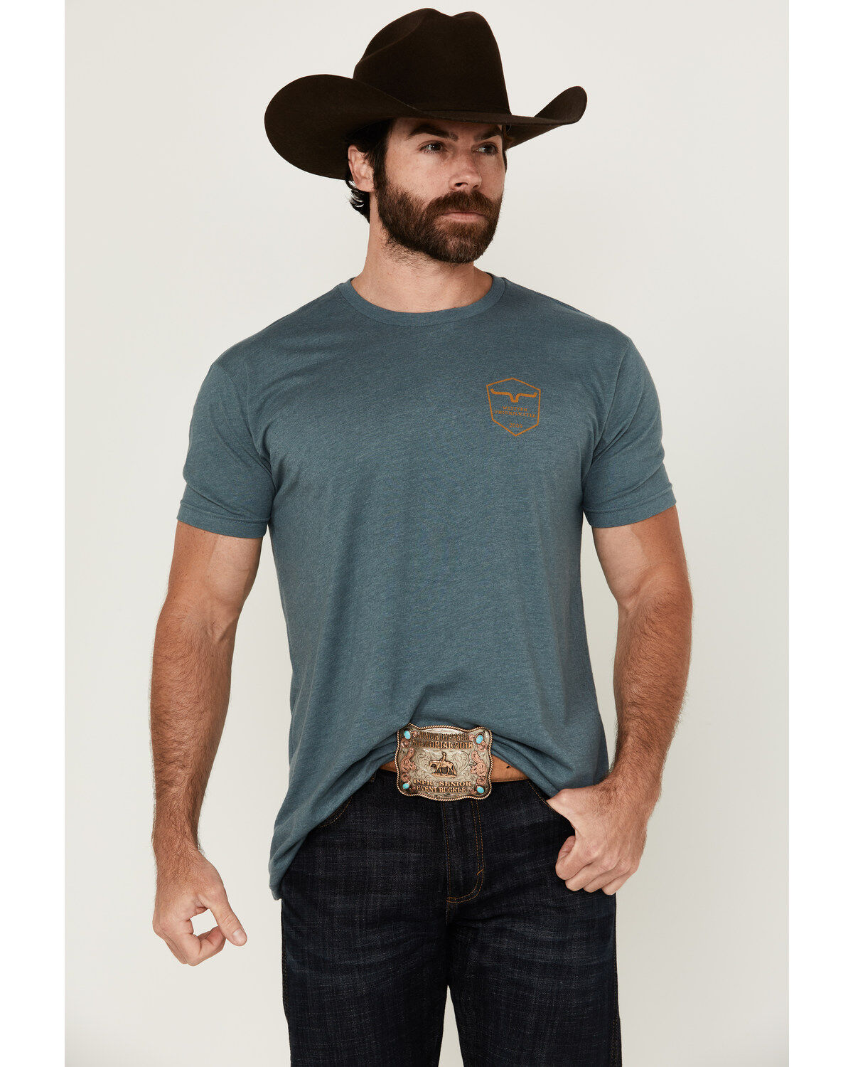 Image #2 - Kimes Ranch Men's Shielded Logo Short Sleeve Graphic T-Shirt, Indigo, hi-res