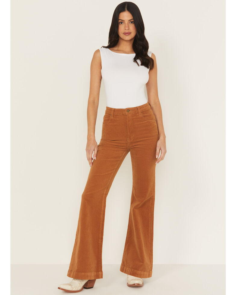 Rolla's Women's Tan Corduroy Flare Jeans Boot Barn