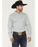 Image #1 - Cody James Men's Day Job Geo Print Long Sleeve Button-Down Stretch Western Shirt - Tall, Blue, hi-res