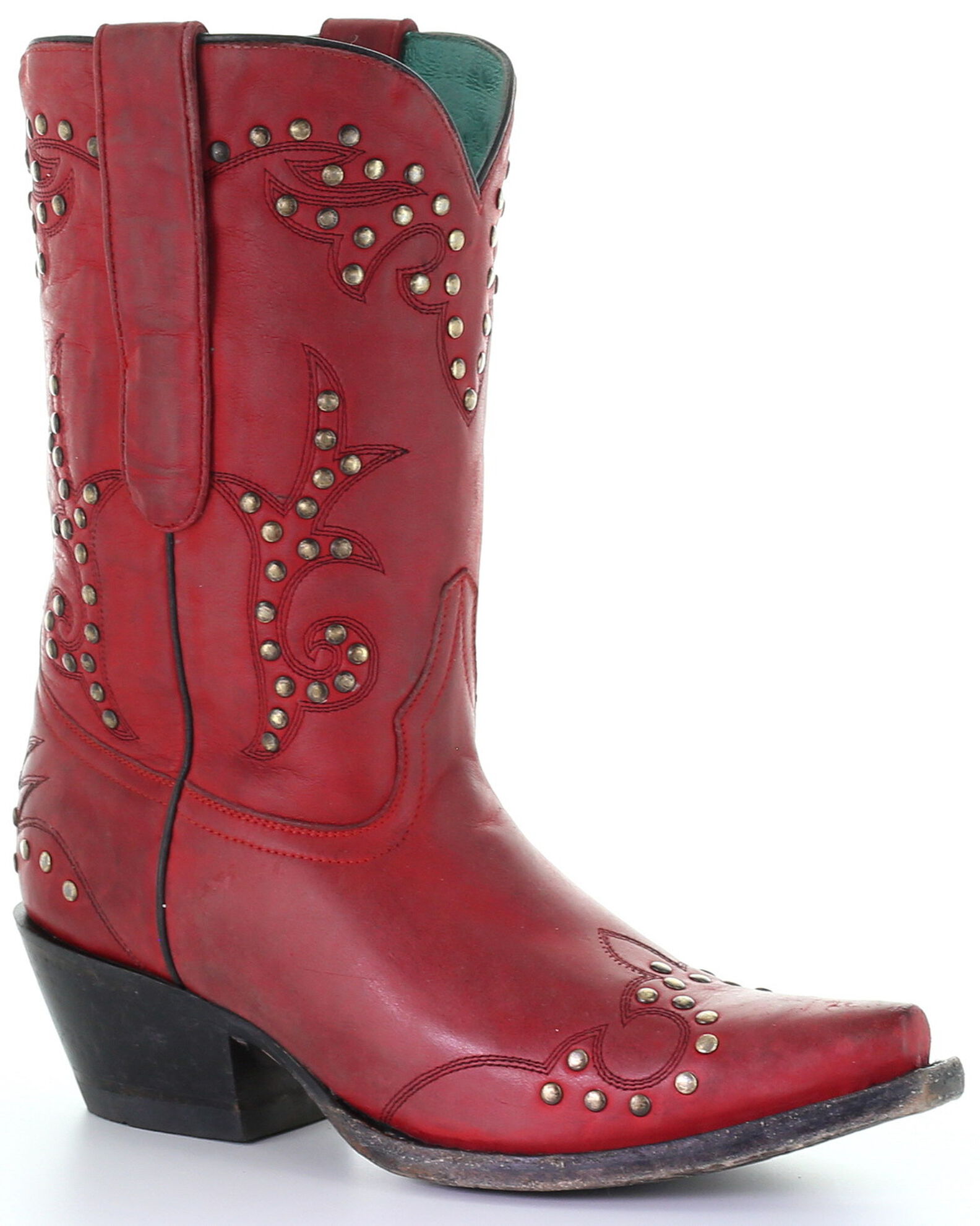 Red snip toe cowboy boots 2025