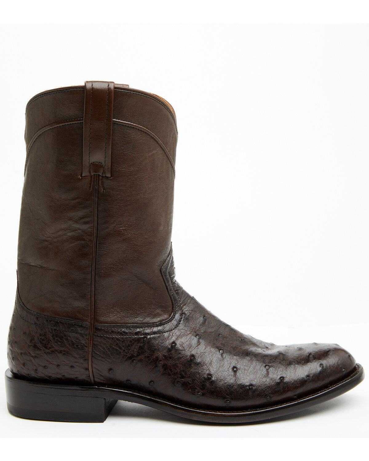 Image #2 - Cody James Black 1978® Men's Carmen Exotic Full-Quill Ostrich Roper Boots - Round Toe, Chocolate, hi-res
