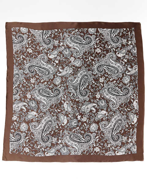 Image #3 - Cody James Men's Screen Printed Wild Rag Silk Scarf, Brown, hi-res