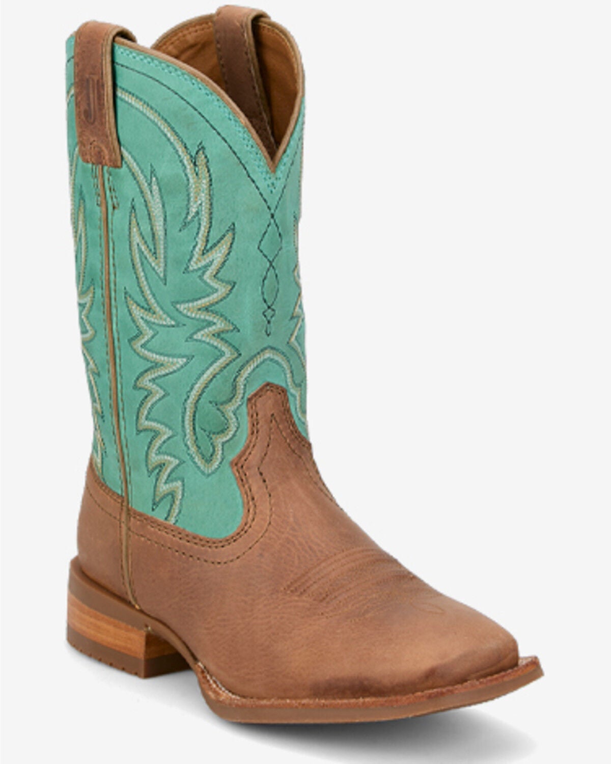 Image #1 - Justin Women's.Outlaw Ryley Performance Western Boots - Broad Square Toe, Tan/turquoise, hi-res