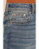 Image #4 - Grace in LA Women's  Medium Wash High Rise Horse Pocket 32" Trouser Stretch Denim Jeans, Medium Wash, hi-res