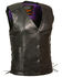 Image #1 - Milwaukee Leather Women's Stud & Wings Leather Vest - 4X, Black/purple, hi-res