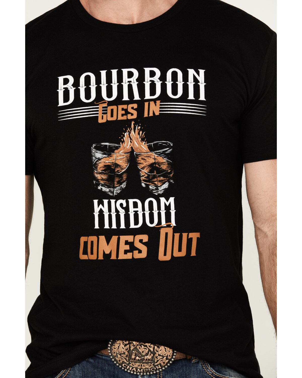 Image #3 - Cody James Men's Bourbon Wisdom Short Sleeve Graphic T-Shirt, Black, hi-res