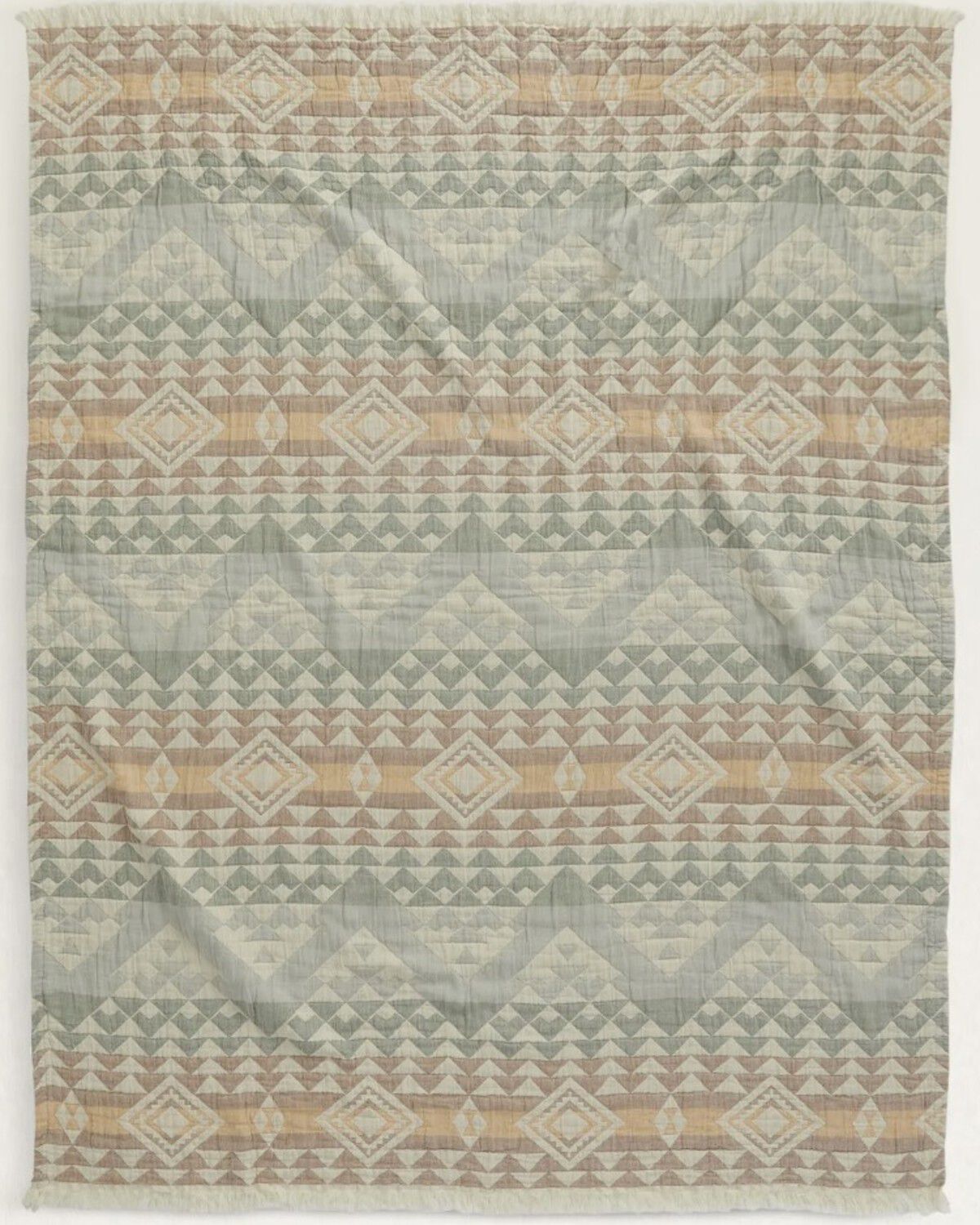 Image #1 - Pendleton Highland Peak Fringed Cotton Throw Blanket, Multi, hi-res