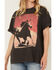Image #3 - Girl Dangerous Women's Running Horses Short Sleeve Graphic Tee, Grey, hi-res