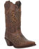 Laredo Women's Stella Leopard Print Inlay Studded Western Boots - Snip Toe, Brown, hi-res