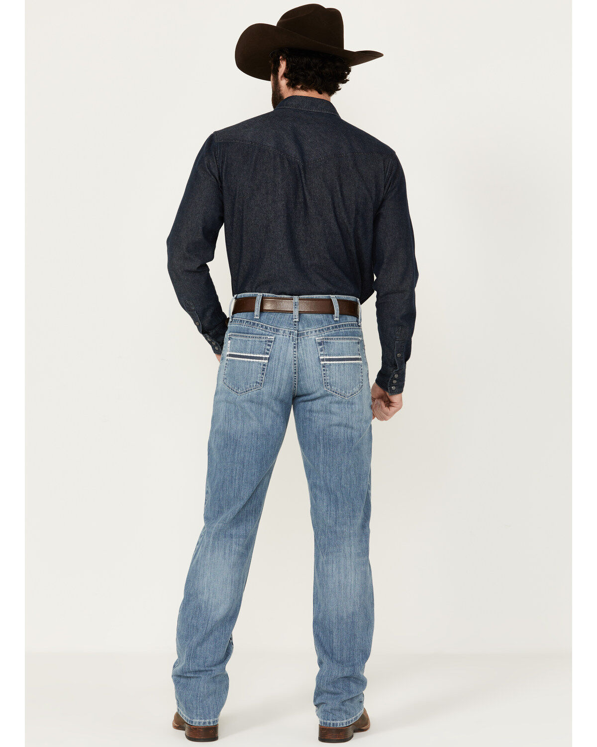 Product Name:  Cinch Men's White Label Medium Stonewash Relaxed Straight Stretch Performance Denim Jeans