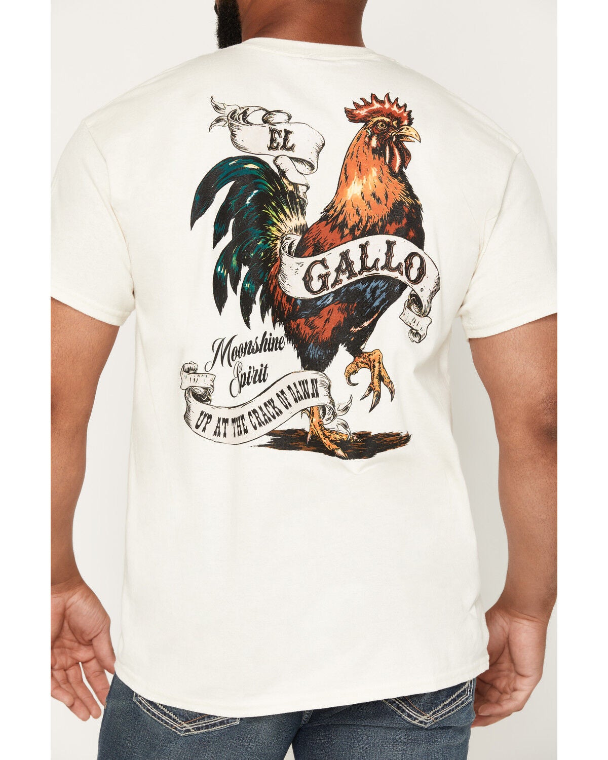 Image #4 - Moonshine Spirit Men's El Gallo Short Sleeve Graphic T-Shirt, Cream, hi-res