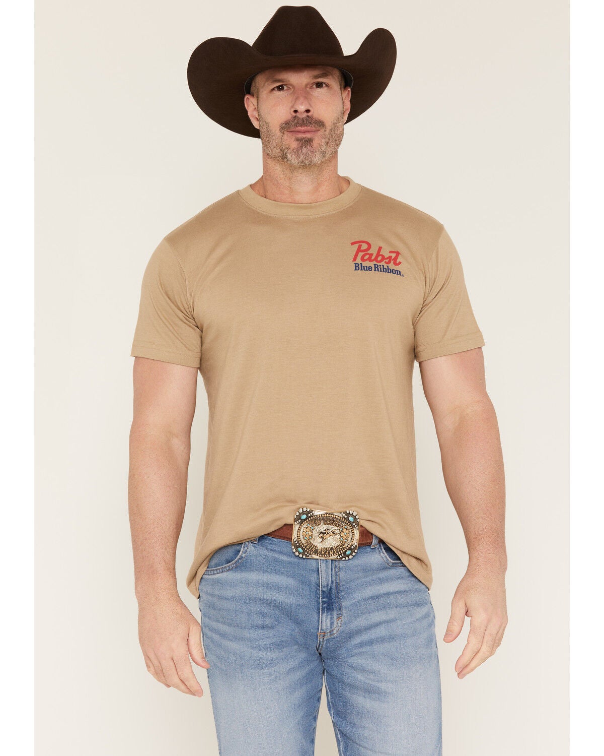 Image #2 - PBR Men's Boot Barn Exclusive Good Old Time Horse Short Sleeve Graphic T-Shirt, Sand, hi-res