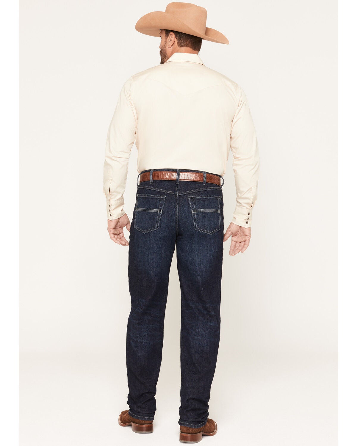 Image #3 - Cinch Men's Black Label Dark Wash Loose Tapered Performance Stretch Denim Jeans, Dark Wash, hi-res