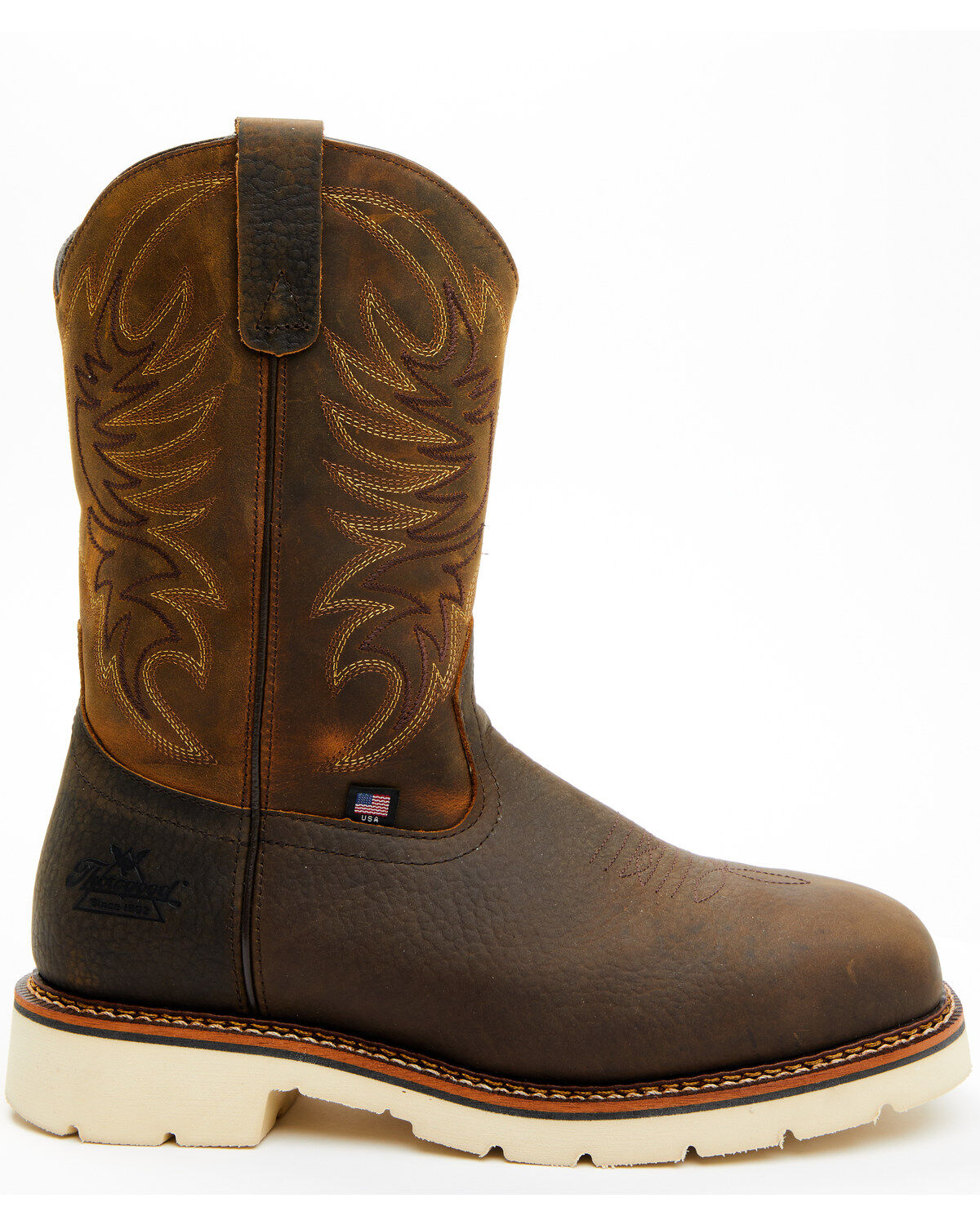 Image #2 - Thorogood Men's 11" USA Wellington Western Boots - Steel Toe, Brown, hi-res