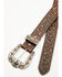 Image #2 - Shyanne Women's Stone Buckle Tooled Belt, Brown, hi-res
