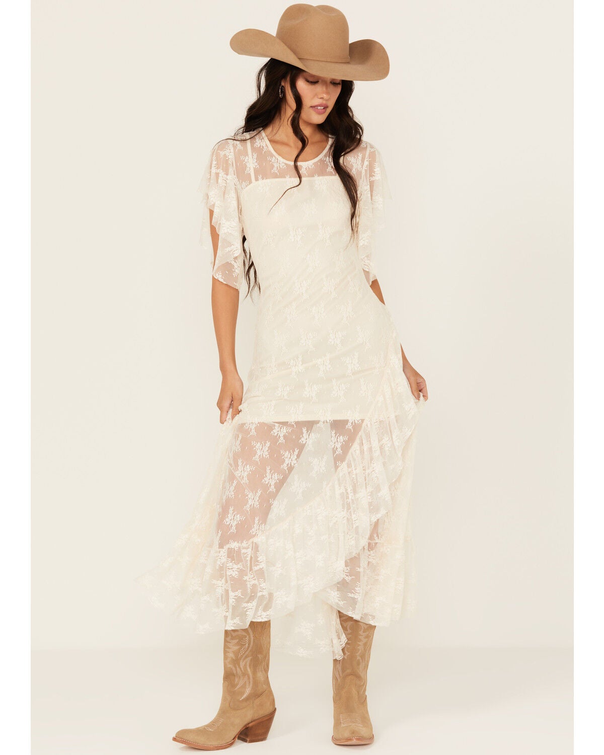 Image #1 - Wishlist Women's Lace Slip Maxi Dress, , hi-res