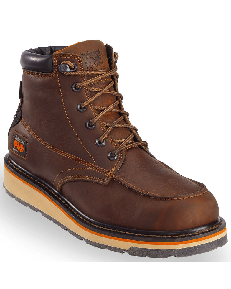 Timberland PRO Men's Brown Gridworks 6" Waterproof Boots - Moc Toe