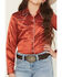Image #3 - Cruel Girl Girls' Satin Long Sleeve Snap Western Shirt, Red, hi-res