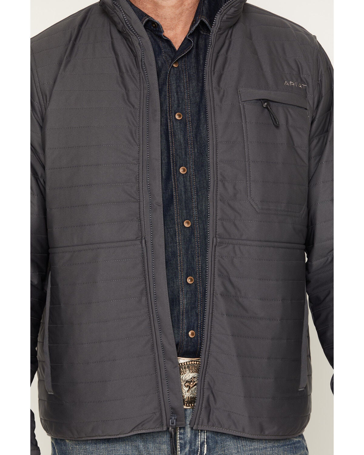 Image #3 - Ariat Men's Wylie Jacket, Dark Grey, hi-res