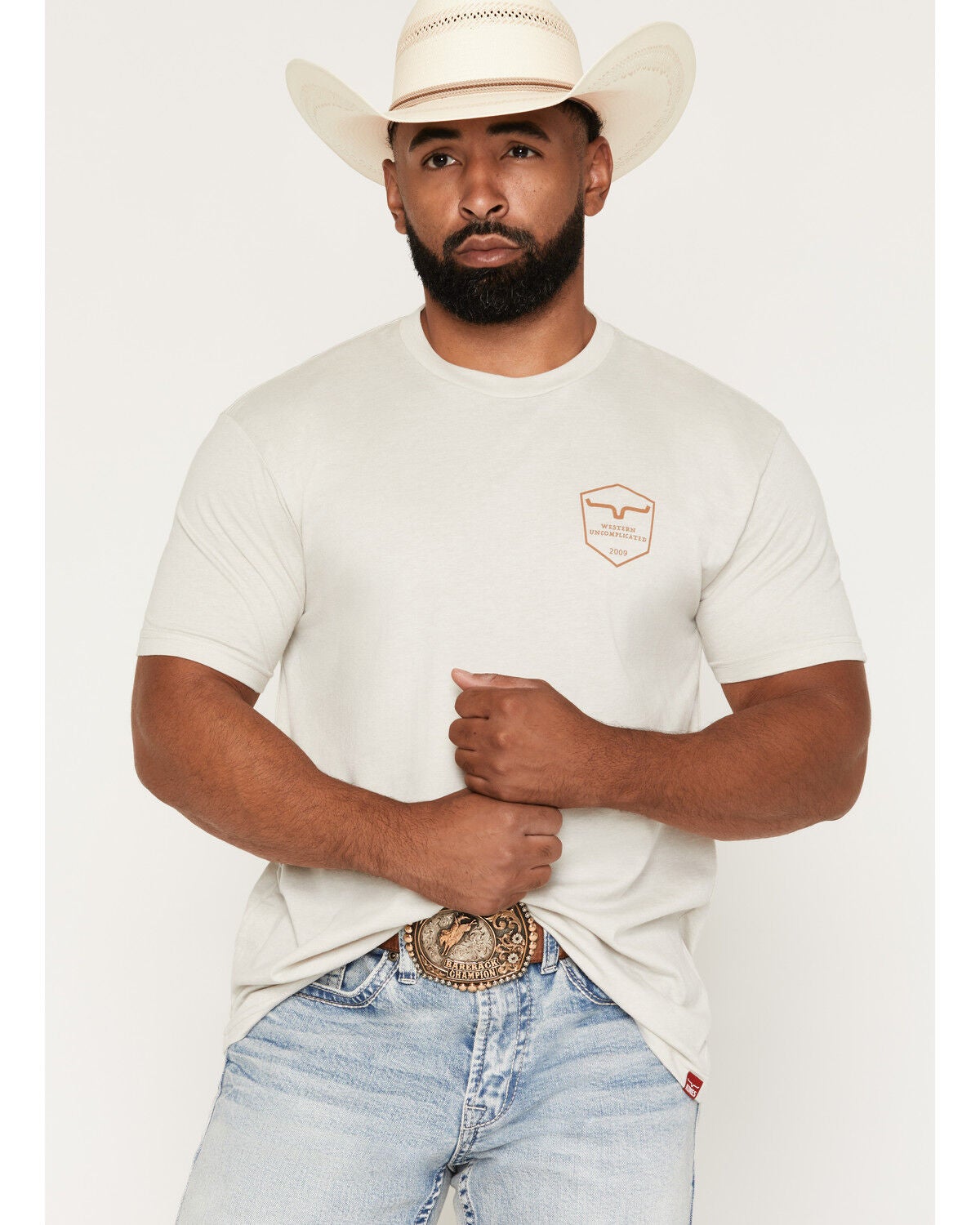 Image #2 - Kimes Ranch Men's Shielded Logo Short Sleeve Graphic T-Shirt, Sand, hi-res