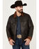 Image #1 - Scully Men's Leather Fringe Jacket, Chocolate, hi-res