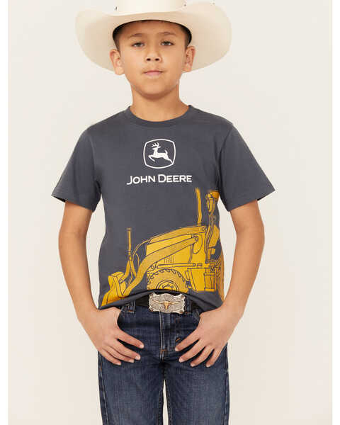 John Deere Little Boys' Construction Short Sleeve Wrap Graphic T-Shirt , Blue, hi-res