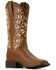 Image #1 - Ariat Women's Round Up Holly Performance Western Boots - Broad Square Toe, Brown, hi-res
