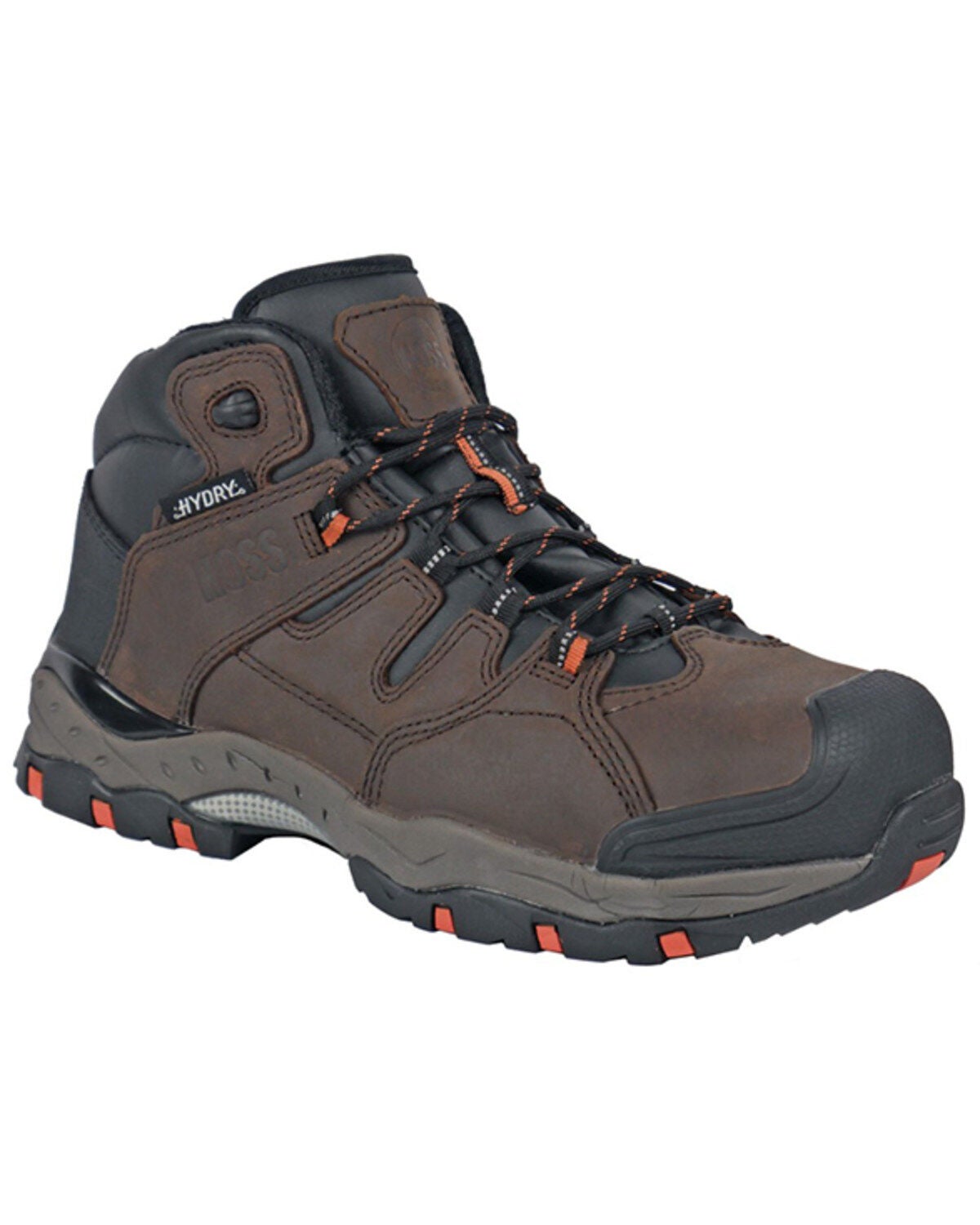 Hoss Men's Tracker Lace-Up Waterproof Work Boots - Composite Toe, Brown, hi-res