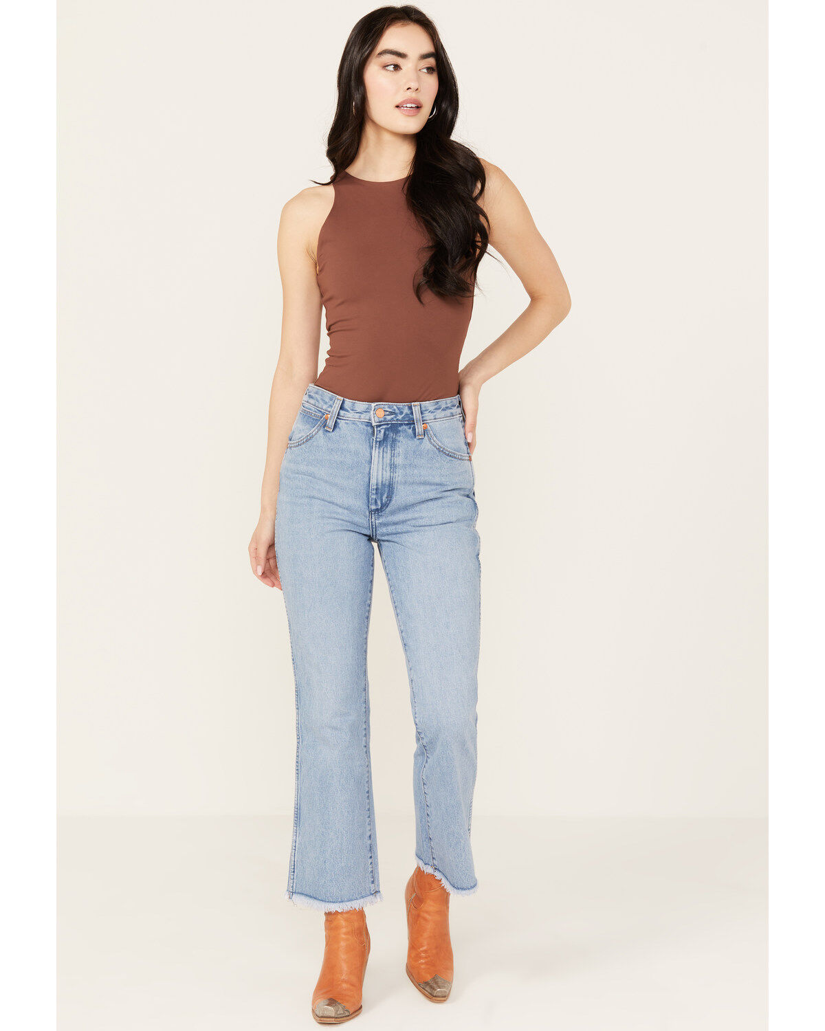 Image #1 - Wrangler Women's Medium Wash High Rise Wrock 627 Flare Jeans, Blue, hi-res
