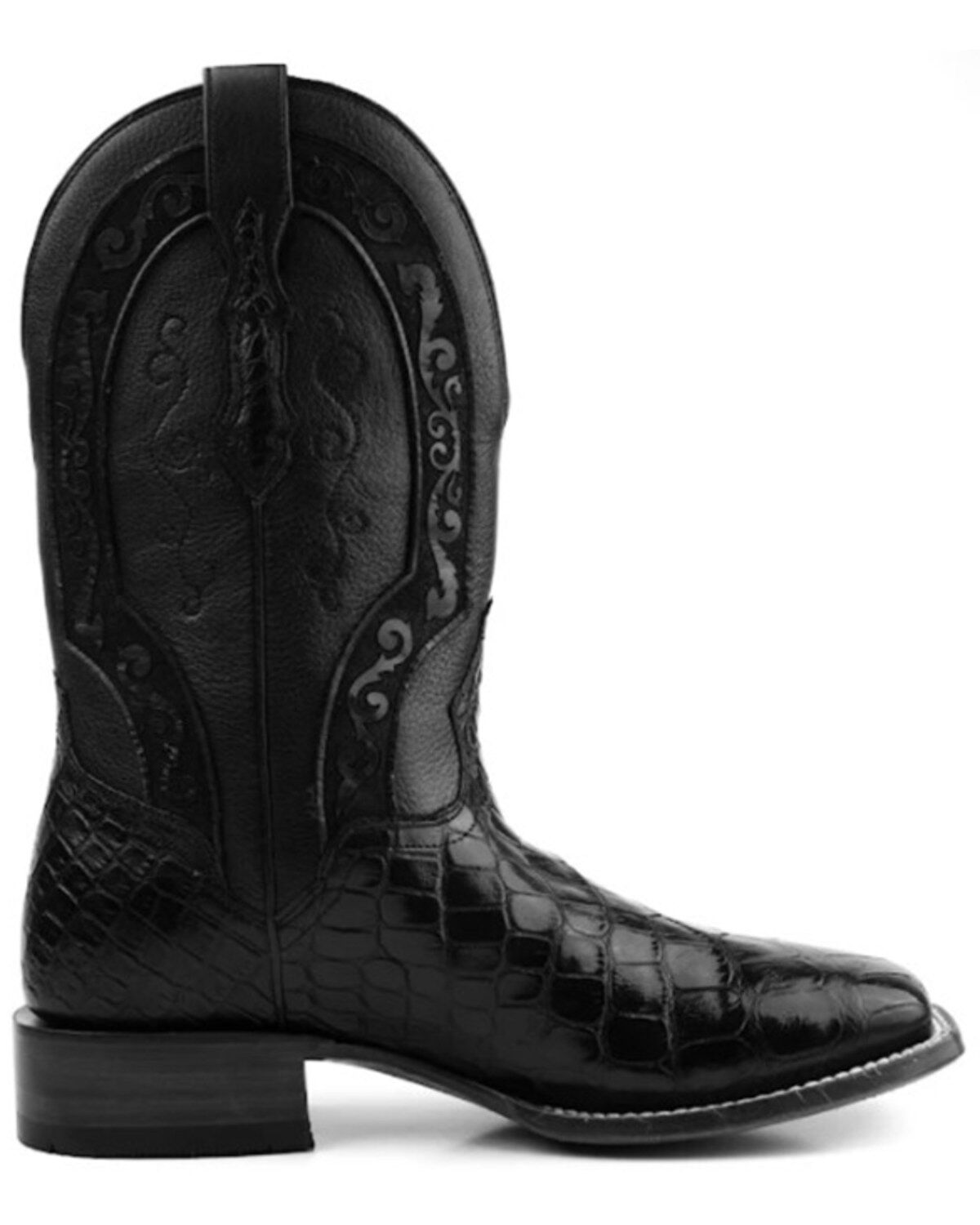 Product Name:  El Dorado Men's Scallop American Alligator Exotic Western Boot - Broad Square Toe
