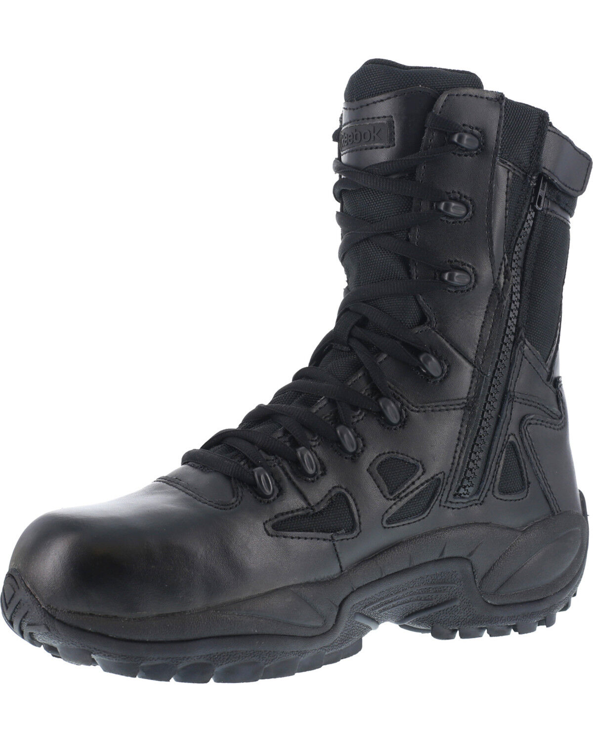 Black side zip work boots Clearance