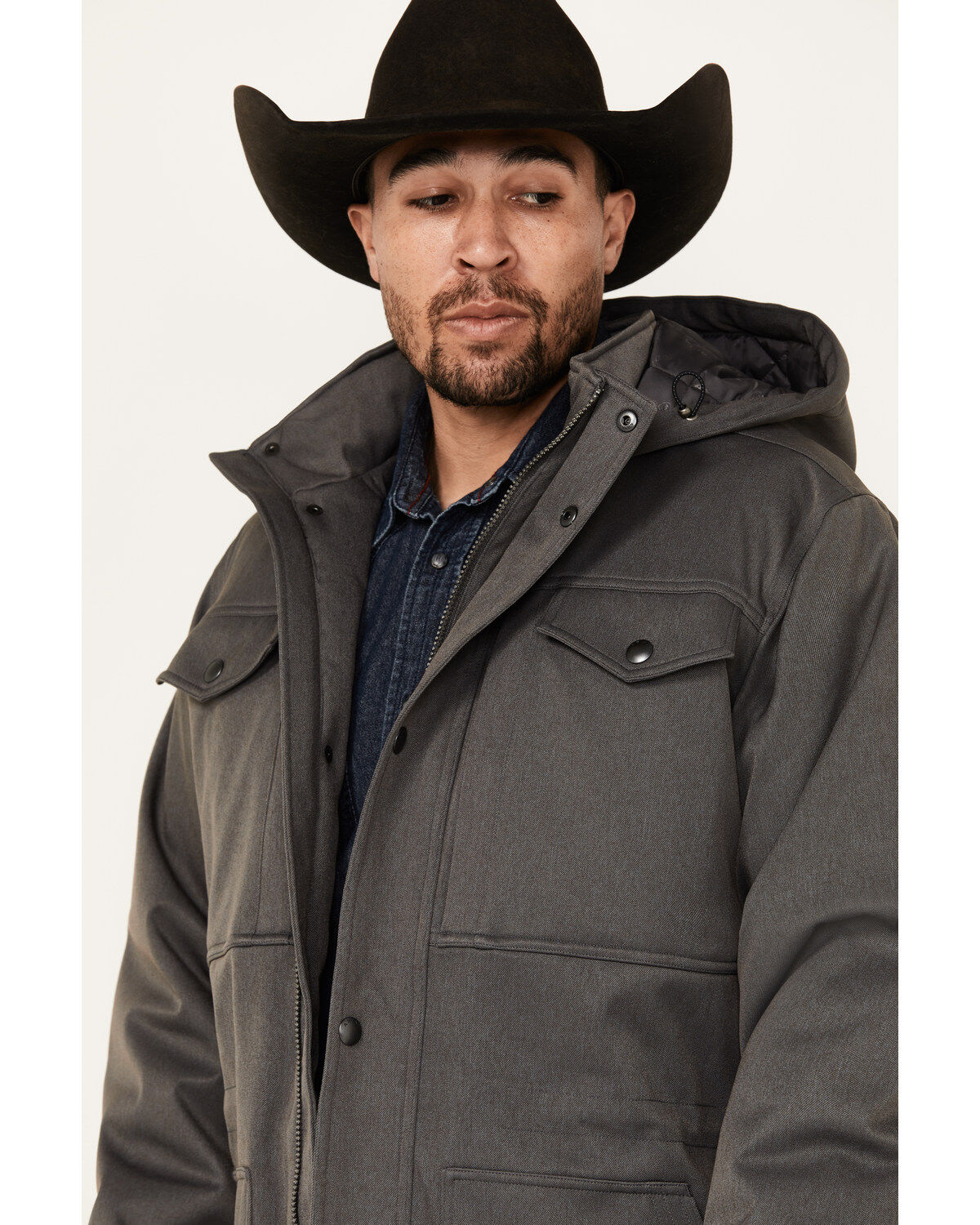 Image #2 - Ariat Men's Abilene Heavyweight Hooded Insulated Parka Jacket, Grey, hi-res