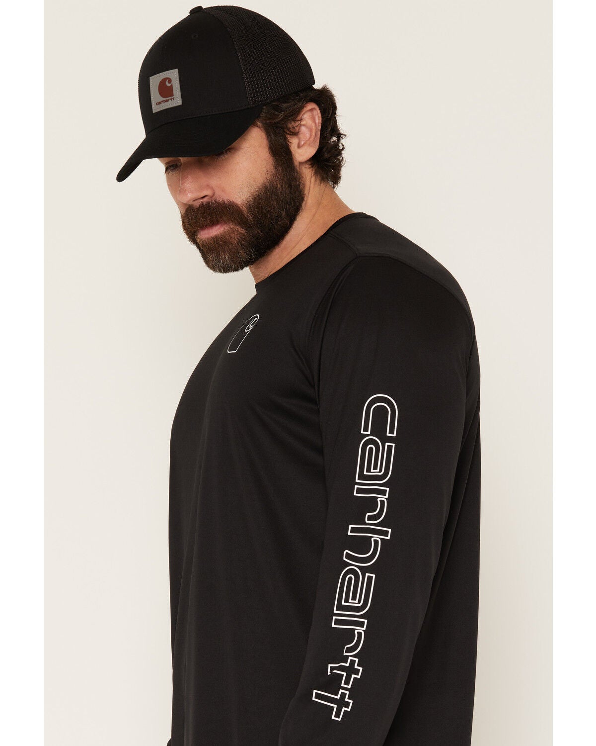 Image #2 - Carhartt Men's Force Sun Defender&trade; Lightweight Long Sleeve Graphic T-Shirt, Black, hi-res