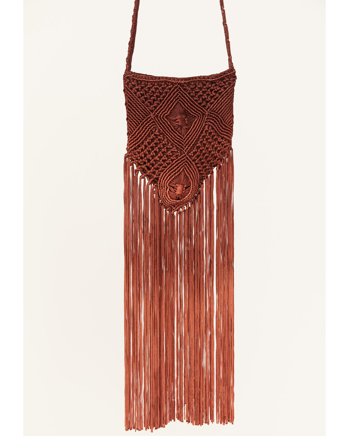 Image #2 - Idyllwind Women's Sevilla Macrame Crossbody Bag, Maroon, hi-res