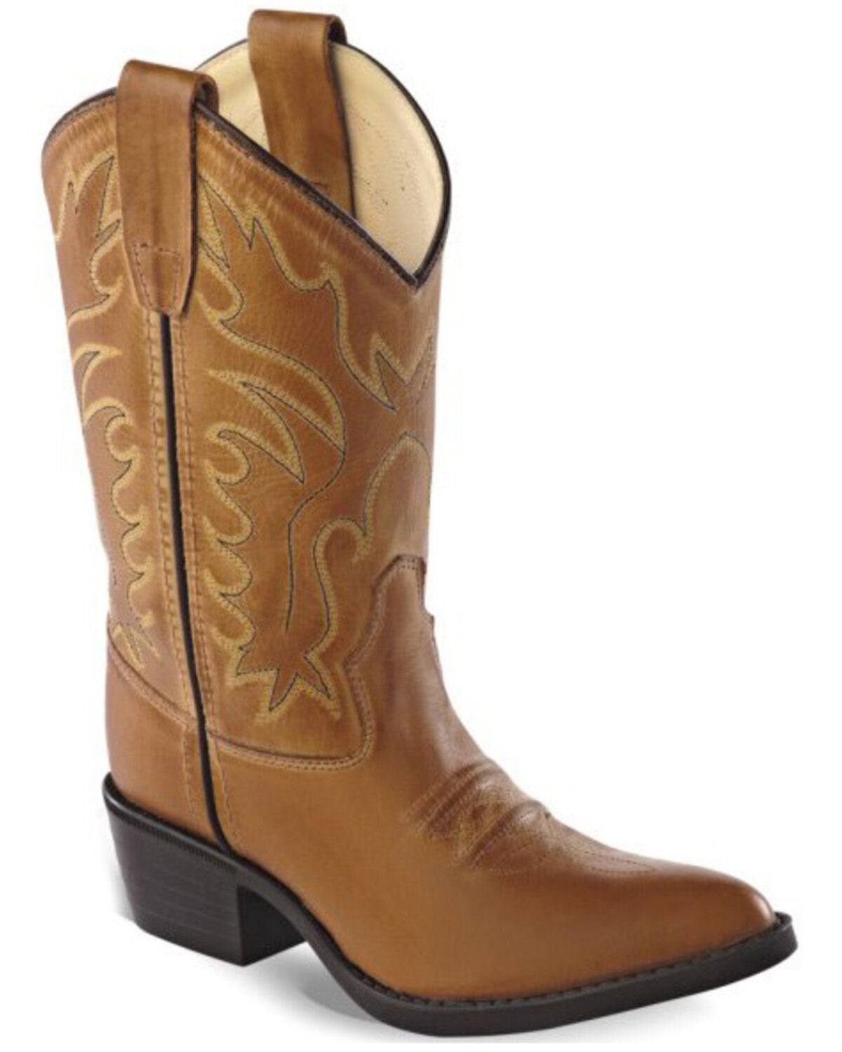 Old West Boys' Western Boots - Round Toe, Tan, hi-res
