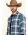 Pendleton Men's Fairbanks Plaid Button Long Sleeve Western Shirt , Blue, hi-res