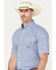 Image #2 - Roper Men's Geo Print Short Sleeve Button Down Western Shirt, Blue, hi-res