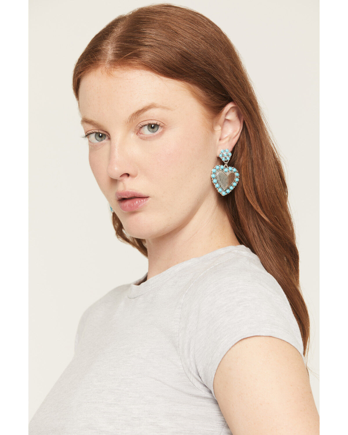 Image #1 - Shyanne Women's Heart Statement Earrings, Silver, hi-res