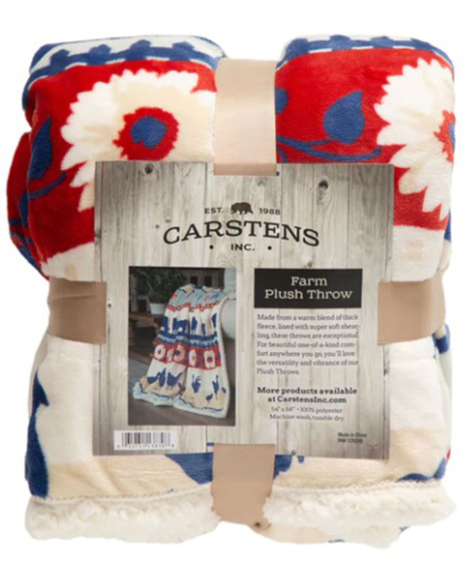 Carstens Home Farm Plush Sherpa Throw, Blue