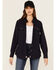 Image #1 - Ariat Women's FR Inherent Long Sleeve Button-Down Work Shirt, Navy, hi-res