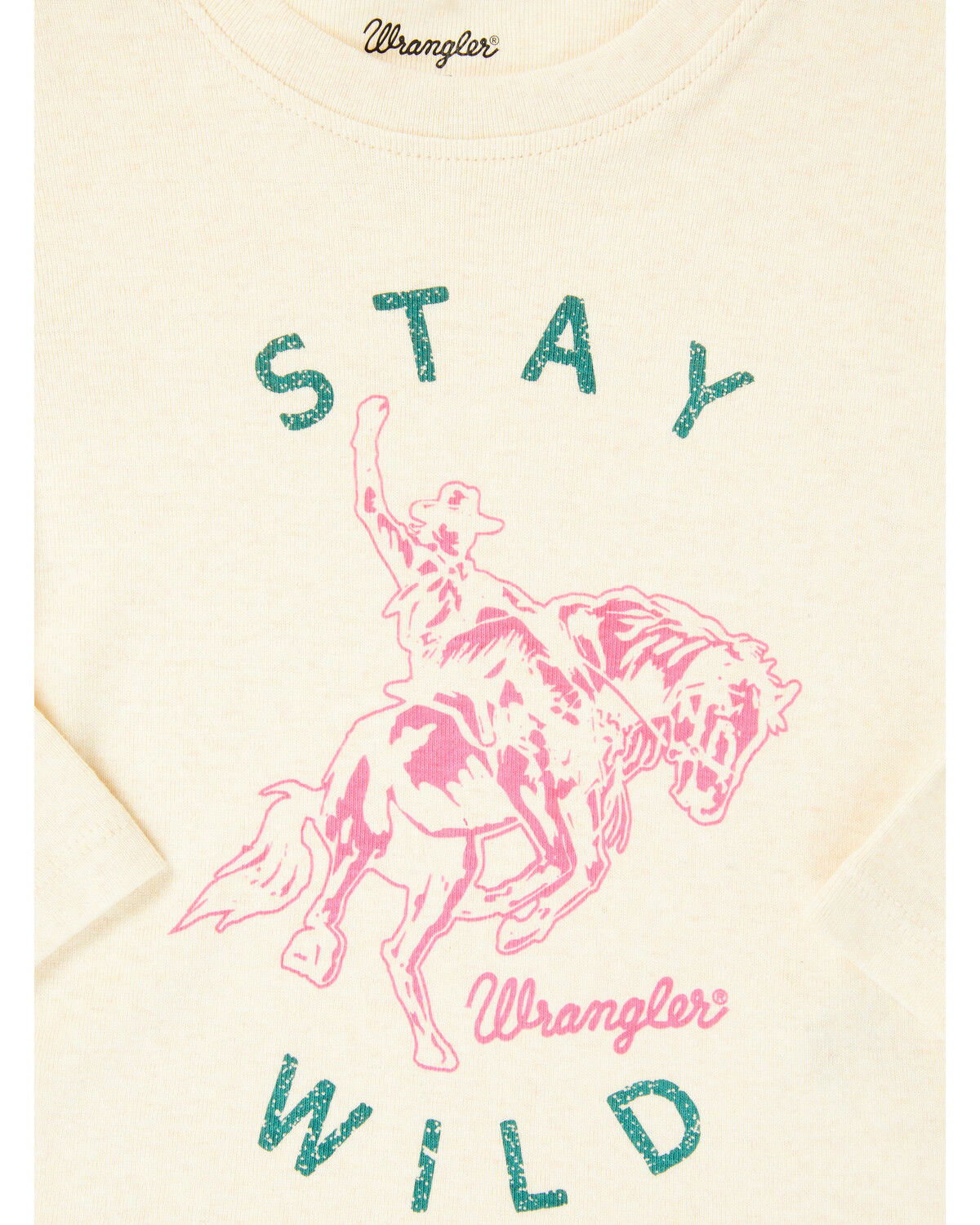 Image #2 - Wrangler Toddler Girls' Stay Wild Long Sleeve Graphic Shirt, Cream, hi-res
