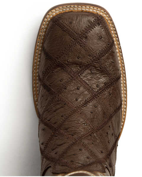 Image #11 - Ferrini Men's Ostrich Patch Exotic Western Boots, Chocolate, hi-res