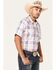 Image #2 - Cody James Men's Woodson Large Plaid Print Short Sleeve Snap Western Shirt, , hi-res