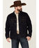 Blue Ranchwear Men's Button-Down Dark Denim Trucker Jacket , Dark Blue, hi-res