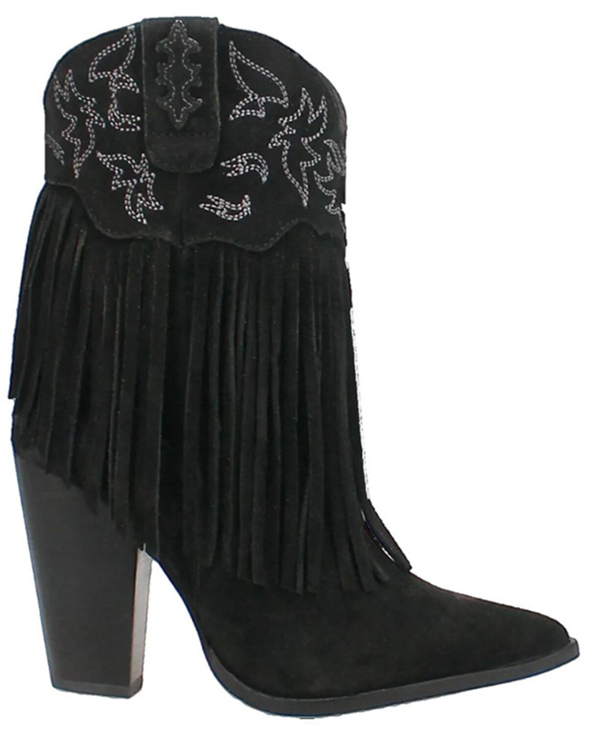 Image #2 - Dingo Women's Crazy Train Leather Booties - Round Toe, Black, hi-res