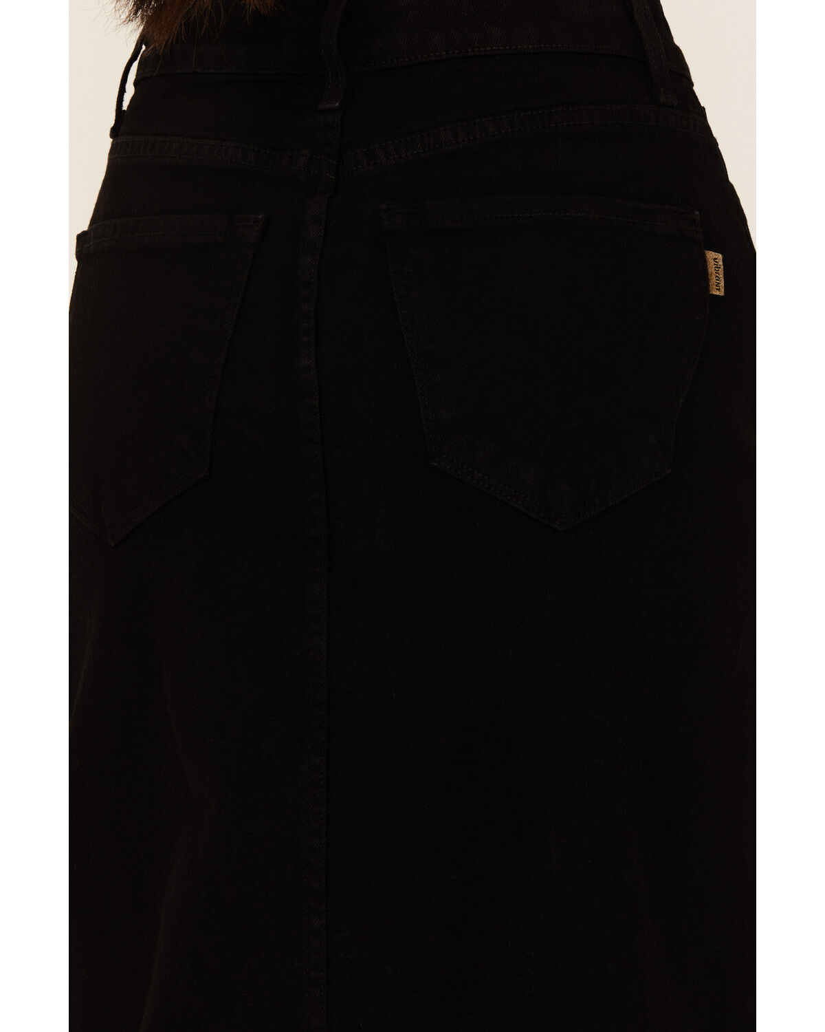 Image #4 - Vibrant Denim Women's Denim Maxi Skirt, Black, hi-res