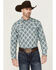 Image #1 - Gibson Men's Kinzie Medallion Print Long Sleeve Snap Western Shirt, White, hi-res