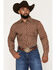 Image #1 - Gibson Trading Co Men's Easy Rider Check Print Long Sleeve Button-Down Western Shirt, Brown, hi-res